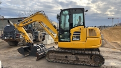 Komatsu PC80MR-5E0 z 3 łyżkami koparki - Lewa Tylna - Używany Midi Koparka 7t - 12t