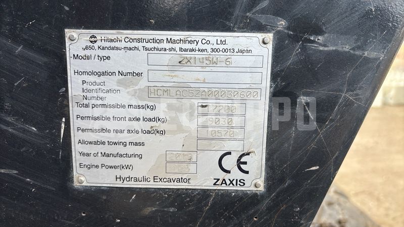 2019 هيتاشى ZX145W-6-47031035