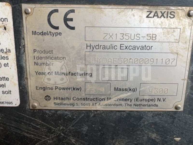 2014 Hitachi ZX135US-5B-48265503