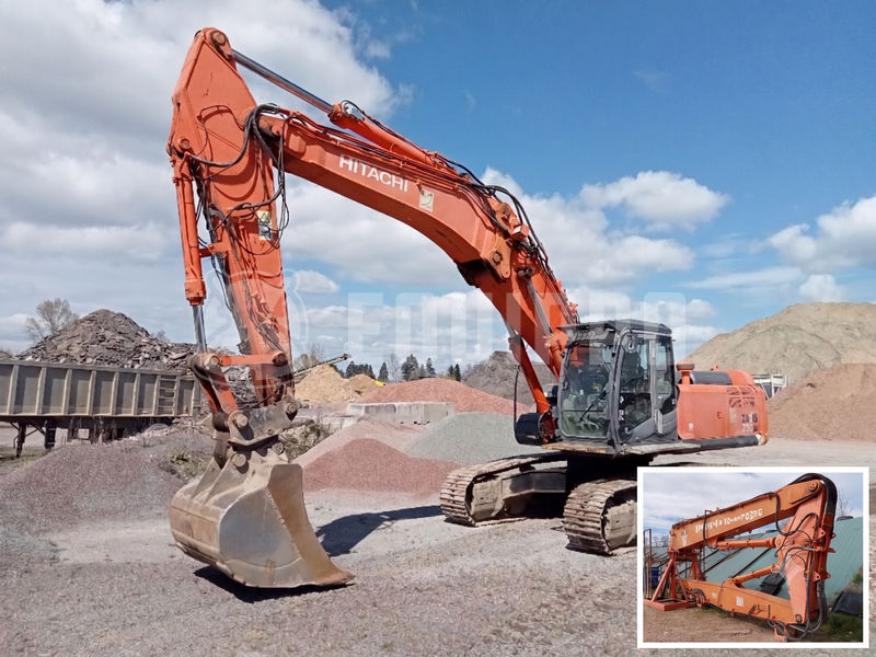 Hitachi ZX350LC-3 with standard earth boom and long-front boom - - Used Demolition Excavator